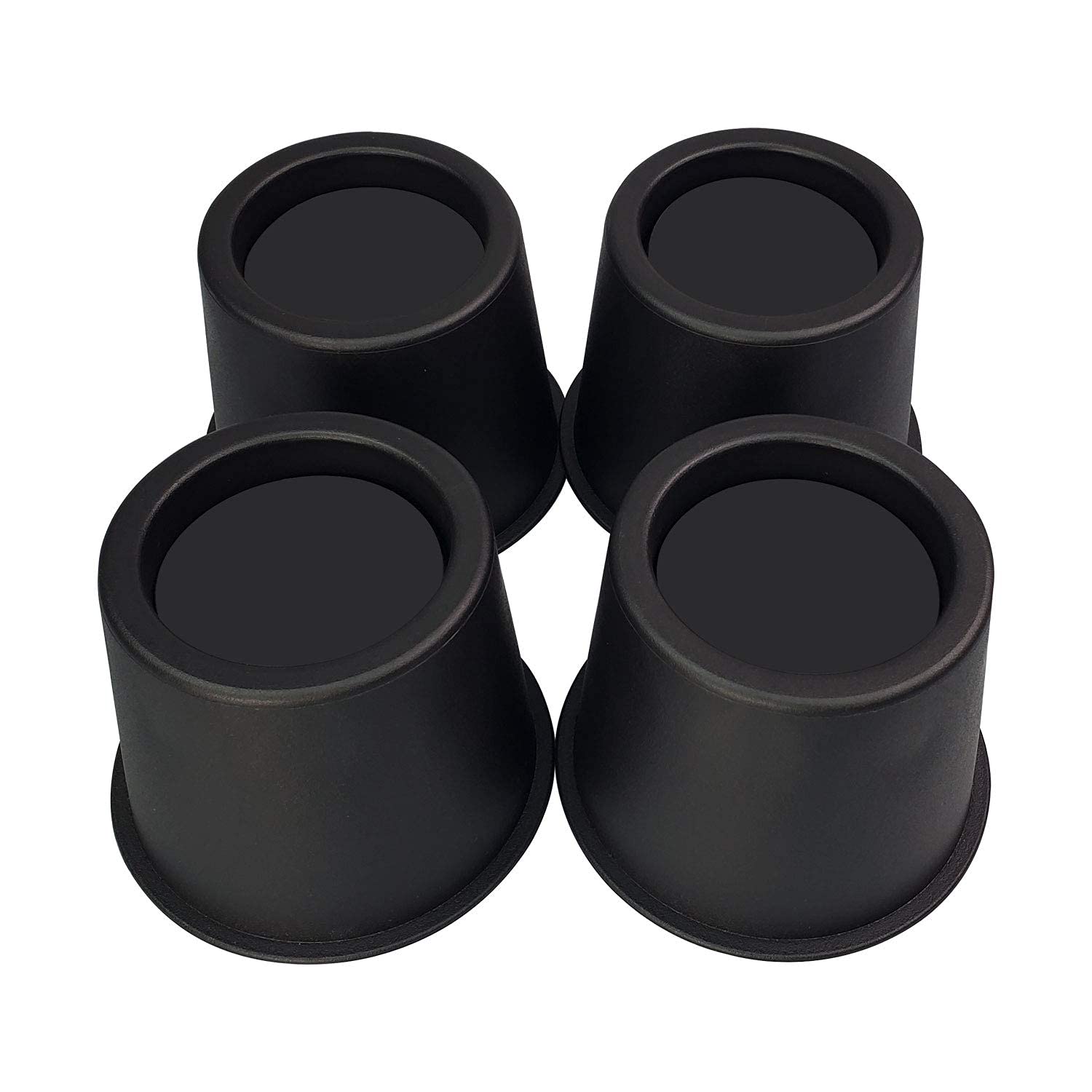 MIIX HOME-4 Inch Heavy Duty Round Bed Risers for Furniture Chair Couch or Sofa,Table Leg Extenders,Supports Up to 500 lbs,Black,1 Set of 4 Pcs