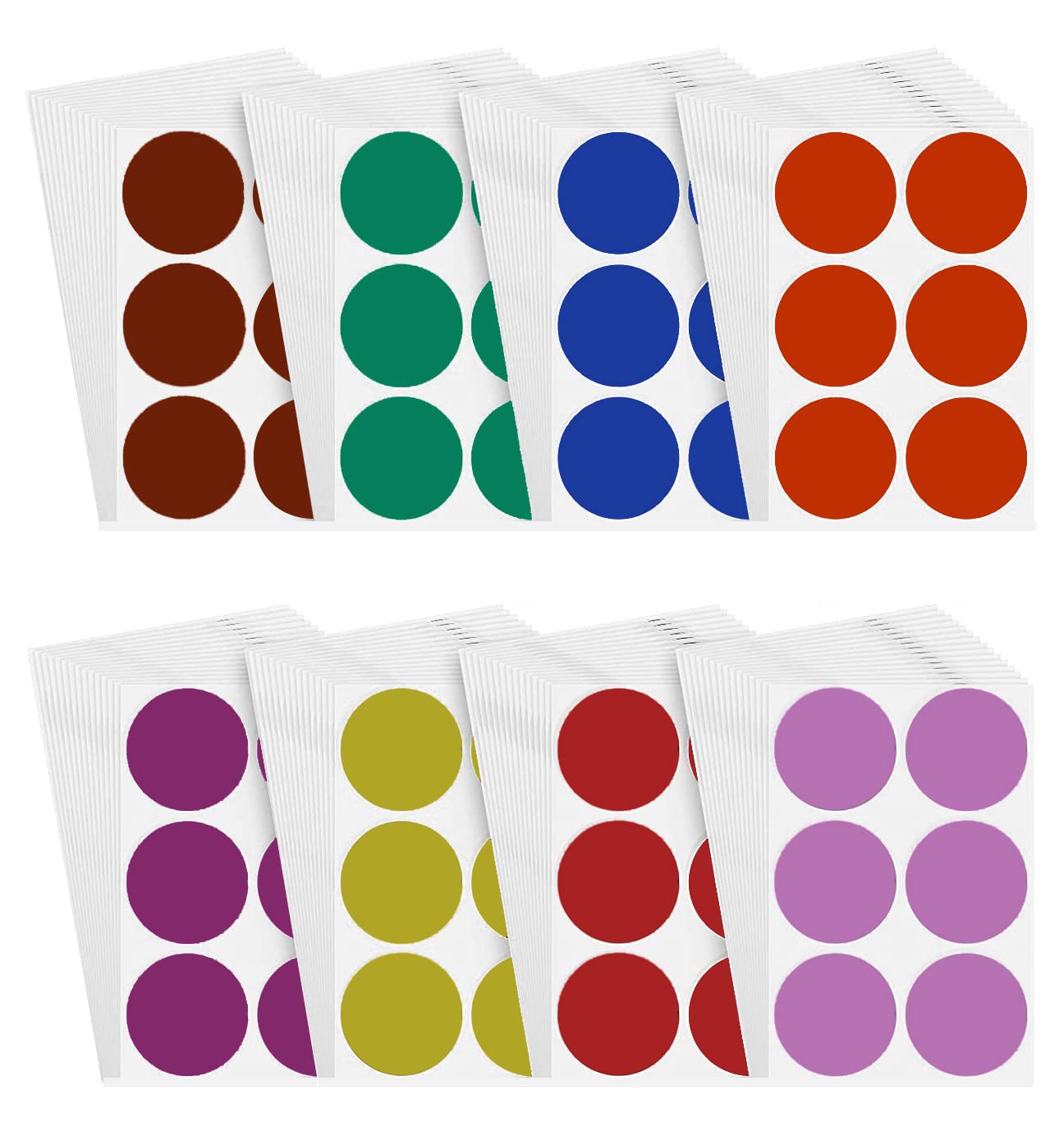 Royal Green 50mm (5cm) Dot Labels Coloured Circle Stickers 2 Inch Large Sticky Dots 384 Pack