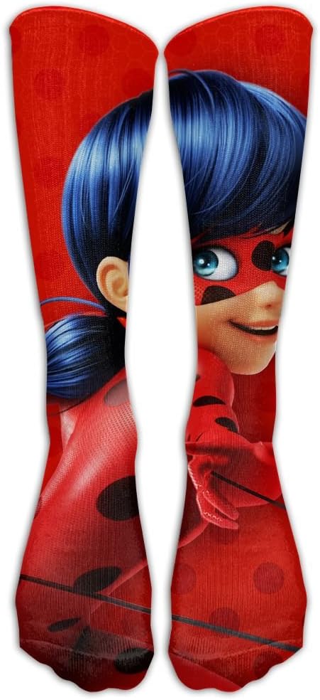 Miraculous Ladybug Long Dress Socks Breathable Football Socks Over The Calf Tube