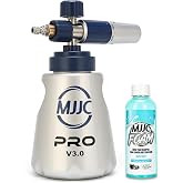 MJJC PRO V3.0 Ultimate Foam Cannon for Pressure Washers &ndash; Professional Car Wash Accessory Kit with Thick Foam, Stainless Steel, 44 fl oz Bottle (Pro V3.0 (1/4" Quick Connector) + SOAP Sample)
