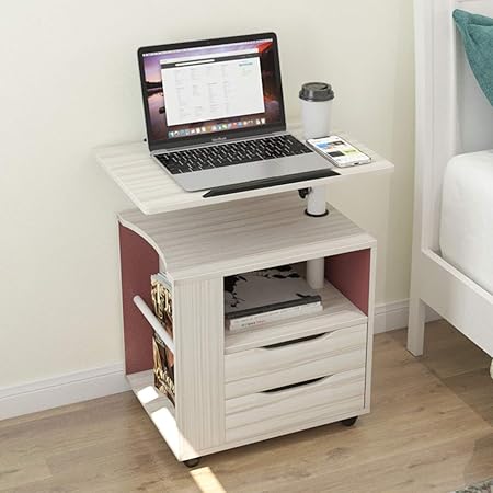 Sogesfurniture Bedside Table Wood Nightstand End Table Mobile Laptop Stand Bedside Storage Cabinet With 2 Drawers For Bedroom 50x40x46cm White Maple Bheu Ct1 Mp Amazon Co Uk Kitchen Home