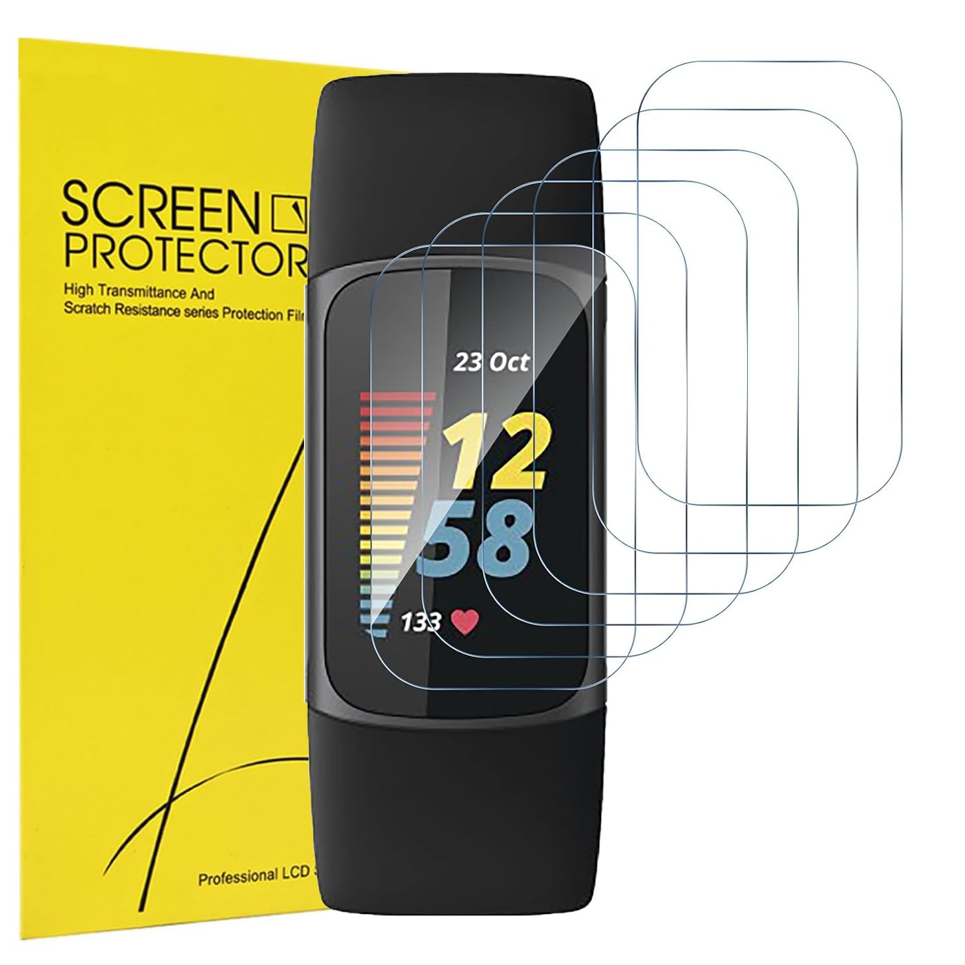 Photo 1 of 6 Pack Anti-Scratch Film for Fitbit Charge 6 Screen Protector, TPU Flexible Film Cover for Fitbit Charge 5 Screen Protector, HD Clear Case Protective Compatible for Fitbit Charge 5/6 Smartwatch