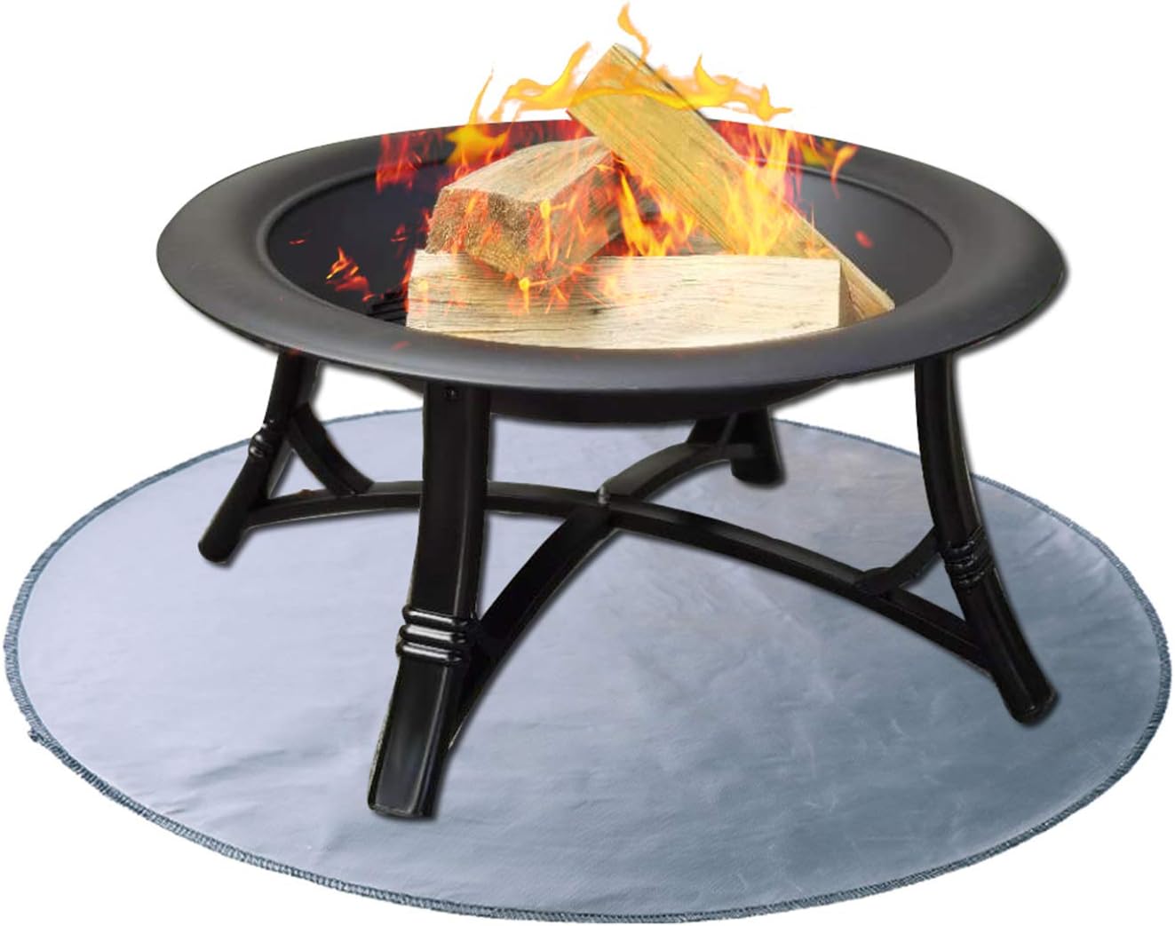 Uterstyle Fire Pit Mat, Round Grill Mat for Ground, Patio, Deck, Lawn, Outdoor or Campsite