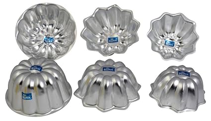 Rolex Aluminium Jelly CupCake Muffin Mould Sun Flower Set of 6 (2x3) S
