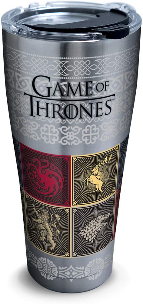 Tervis 1325310 HBO Game of Thrones - House Sigils Insulated Travel Tumbler & Lid, 30 oz - Stainless Steel, Silver