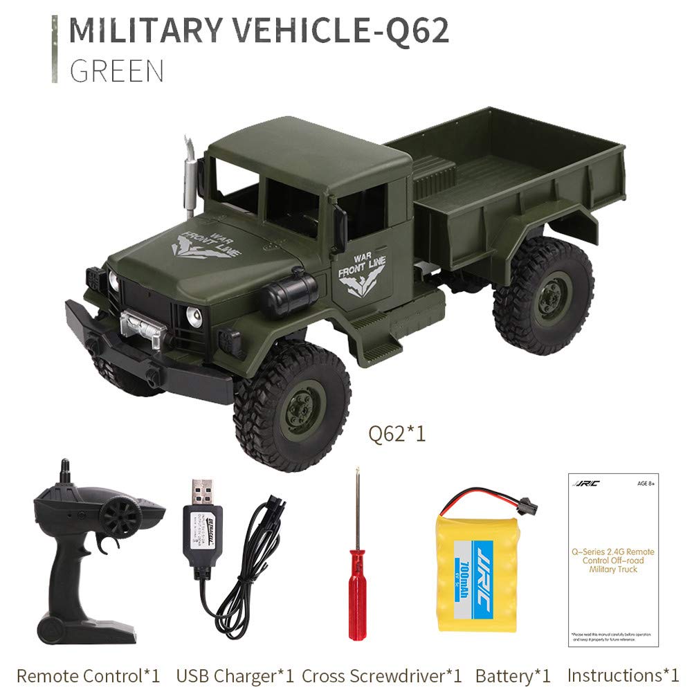 Amazon.com: Remote Control Military Truck, Inkach Off-Road Army RC Car  Alloy Frame Transport Truck, 2.4Ghz 1 :16 4WD RTR Controller Electric Trucks  Vehicle ...