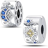 LNQOBU Clip/Stopper Beads Charms for Bracelets & Necklaces 925 Sterling Silver for Pandora Snake Chain Bracelets Jewelry Gift for Women