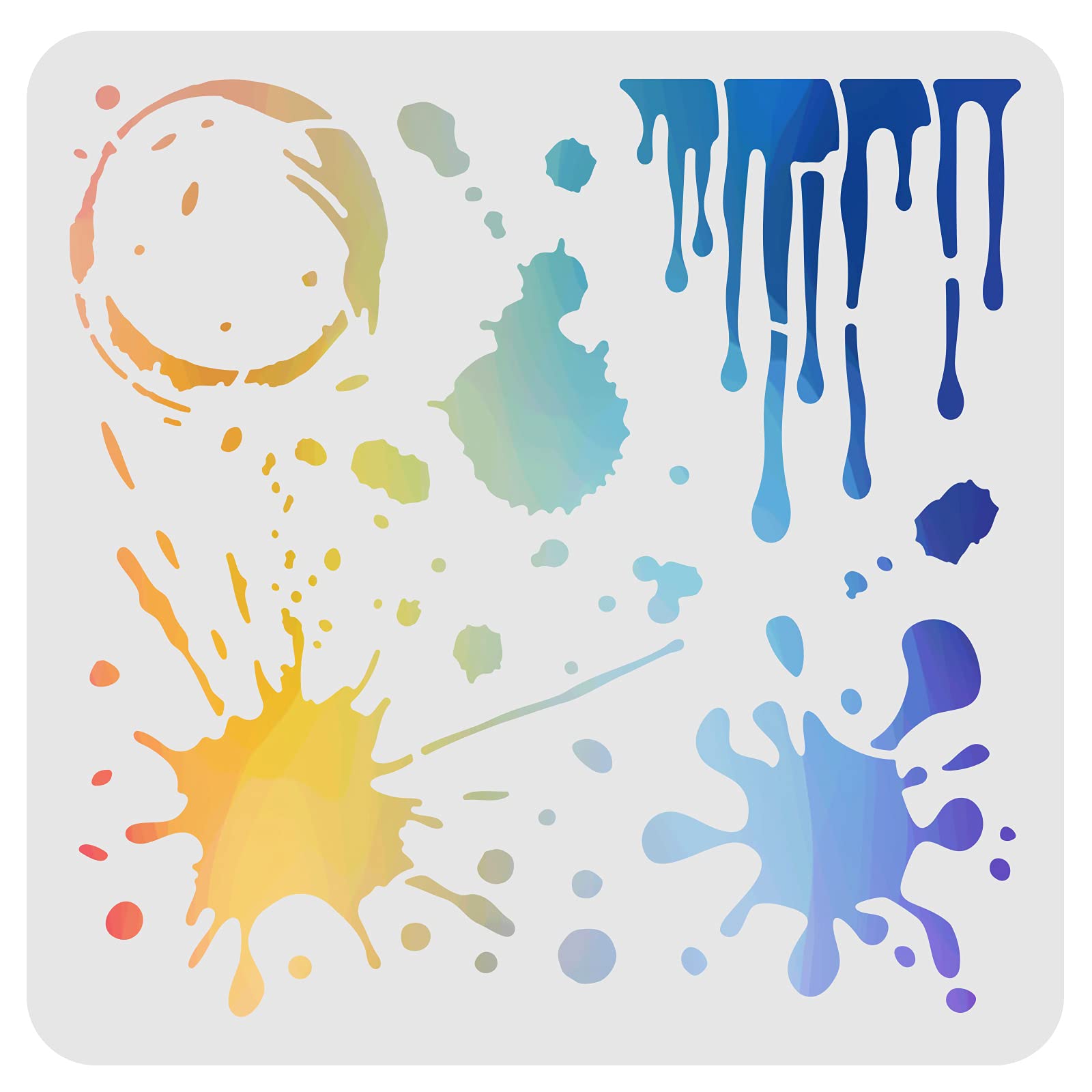 FINGERINSPIRE Splatters Stencils Decoration Template 30x30cm Plastic Stain Stencils Square Reusable Stencils for Painting on Wood, Floor, Wall and Fabric