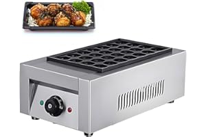 Commercial Takoyaki Maker, Japanese Octopus Fish Ball Machine, Takoyaki Grill Maker, Octopus Meatball Machine w/Non-Stick Pla