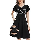 ANYFITTING Built in Bra Summer Dresses for Women 2026 Short Sleeves Maxi Dress Casual A-line Flowy Sundress Vacation Outfits