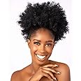 CECINILL Afro Puff kinky curly Drawstring Ponytail Extension for Black Women Synthetic Short Afro Kinkys Curly Afro Bun Extension Hairpieces Updo Hair Extensions with Two Clips(2#)