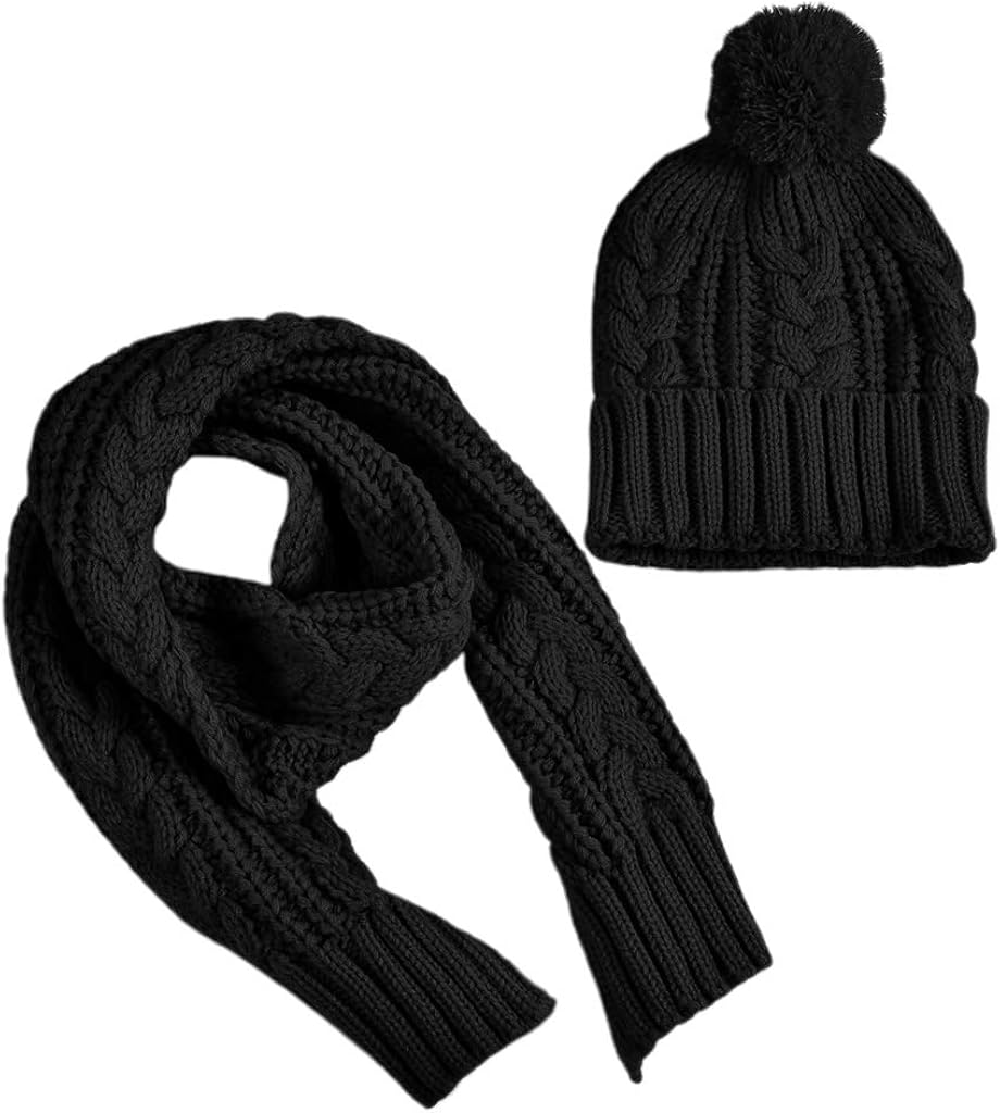 cable knit hat and scarf