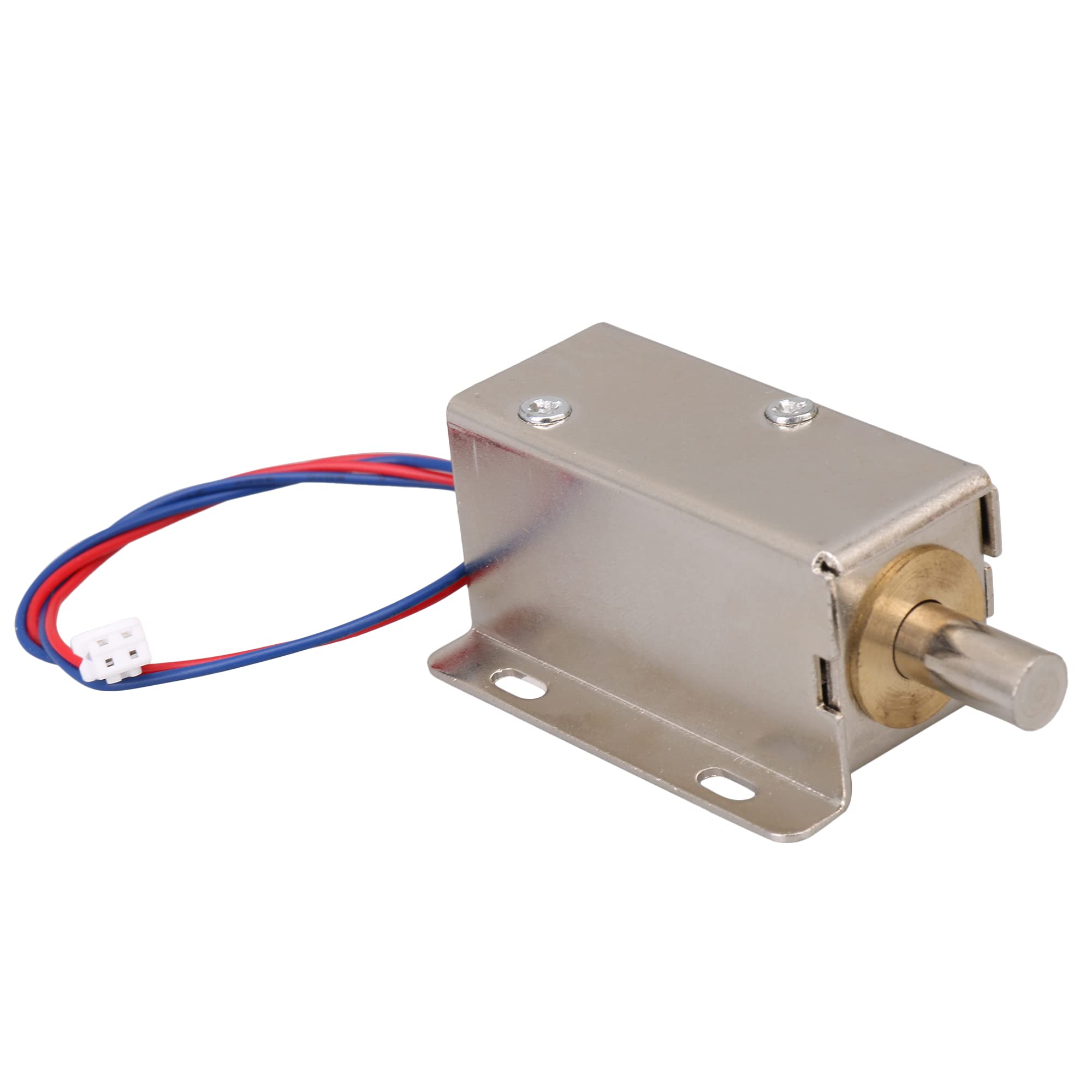 CNBTR DC24V 0.6A 7.5W Stroke 10mm Electric Lock Assembly Solenoid File Lock Round Head Latch Silver for Cabinet Door