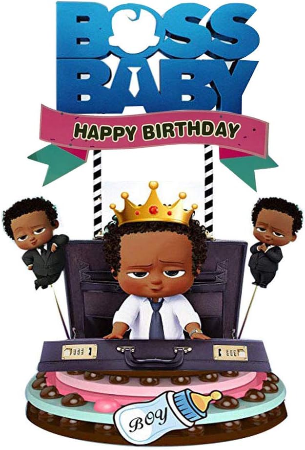 Jshend Baby Party for Boy Cake Topper Baby Shower Baby Theme Party Cake Topper๏ผBOSS1)