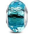 MICOO 925 Sterling Silver Charms for Bracelets,Fashion DIY Dangle Pendants Beads Simulated Birthstone Charms,Birthday Gifts for Women