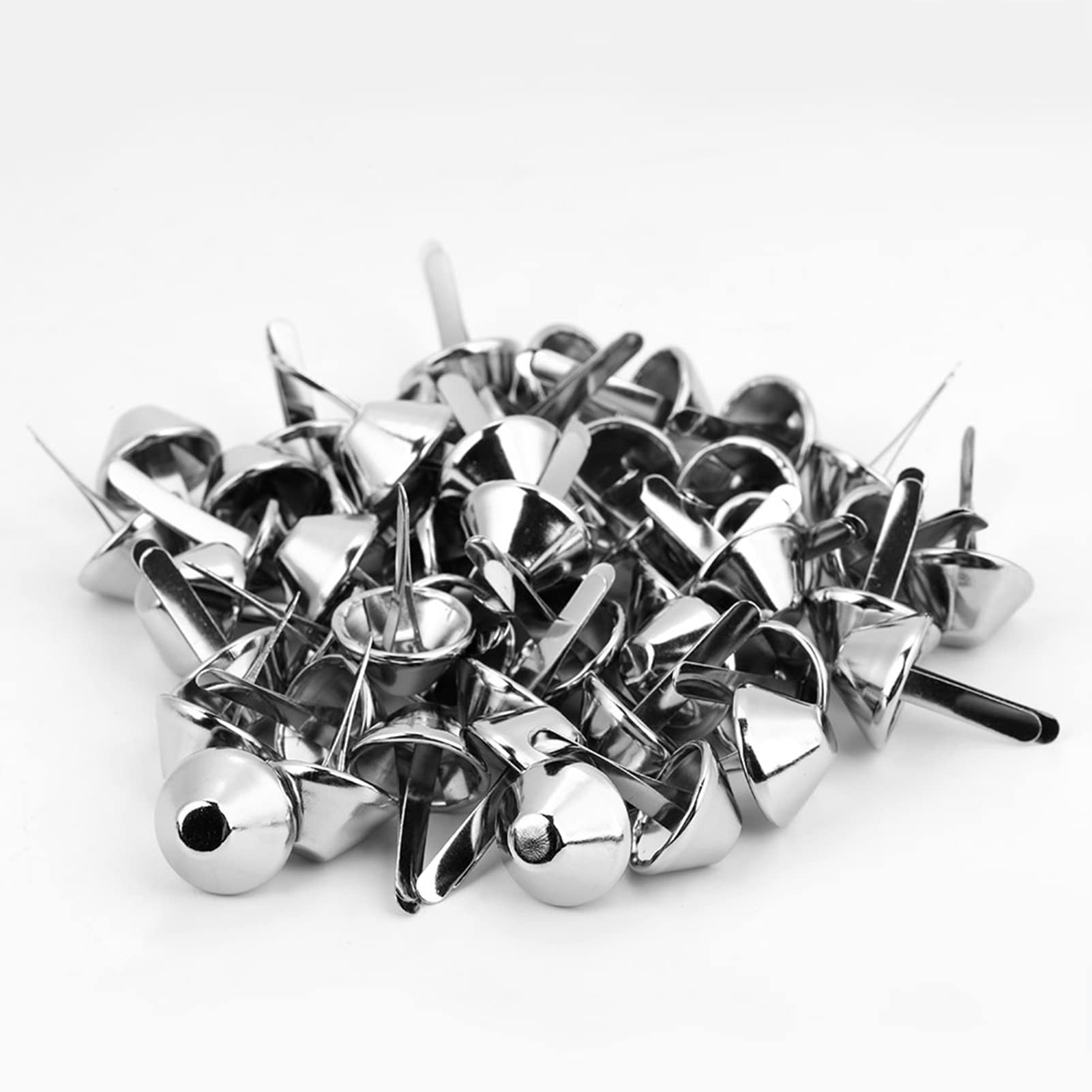 50PCS Bag Feet Cone Studs, 15mm Plate Bottom Studs for DIY Leather Craft Purse Handbag Making (15mm-Nickel)