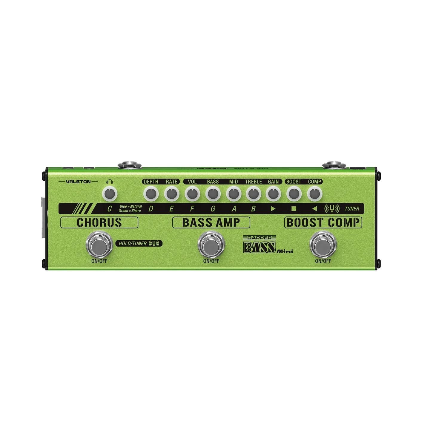 Valeton Dapper Bass Pedal Mini Stage Session Gigging Practice Analog Amp Boost Comp Chorus Bass Multi-Effects Pedal MES-2
