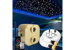 AZIMOM 2022Upgraded Bluetooth 20w Twinkle Fiber Optic Lights Star Ceiling Lighting Kits Mixed 860pcs*13.1ft Fiber Strands Dual Port RGBW Music Remote APP Control Light Source Home Car Ceiling Décor