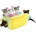 The Puppet Company Hide-Away Puppets Mouse Family in Cheese Finger Puppet Set