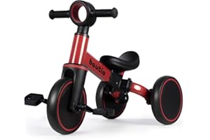 BAUTIA Tricycle for Toddlers 1-3, 4 in 1 Baby Balance Bike 1 2 Year Old Boy Girl Gift, Kids Bicycle Toy with Removable Pedals