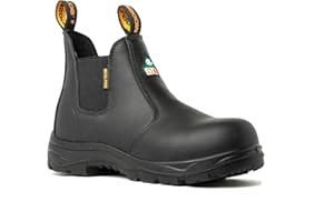 MooseLog Women's CSA Approved Composite Toe Chelsea Work Boots – 100% Leather, Lightweight, PR/ESR, Oil/Slip/Heat Resistant, 