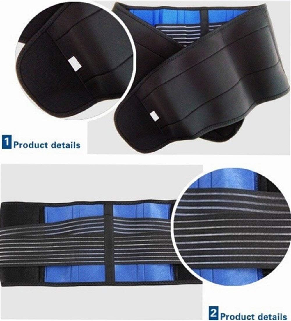 WONFAST Deluxe Neoprene Double Pull Lumbar Lower Back Support Brace Exercise Belt Waist Trainer Trimmer Belt with Dual Adjustable Straps Abdominal Binder Belly (New 5X-Large/54-58") - - 