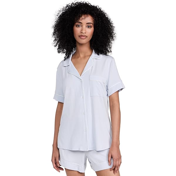 Eberjey Women's Malou Short Pajama Set, Ice Blue, XS at Amazon