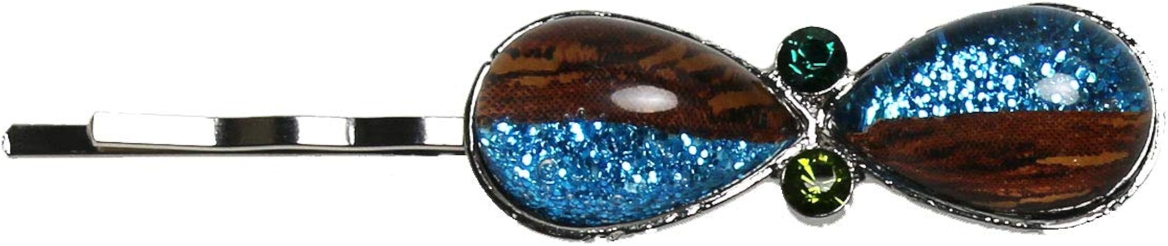 Amazon Co Jp Tamarusan ヘアピン 青 ラメ 木目 飾り取り外し可能 贈り物 おしゃれ 高級 大人 ジュエリー