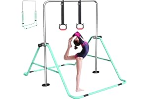 FBSPORT Gymnastics Bar for Kids, Adjustable Height Gymnastic Horizontal Bars,Junior Training Bar Children Folding Training Monkey Bars for Home Using