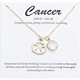 TGOLM 14k Gold Plated Zodiac Birthstone Crystal Pendant Necklace, Horoscope Sign Charm Necklace for Women Birthday Gift
