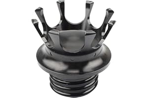 LINGDU Motorcycle Fuel Gas Tank Cap Crown Style Black Oil Caps for Sportster XL 1200 883 48 Road King Dyna FXD 96-2023 Softail FLST 2000-2017