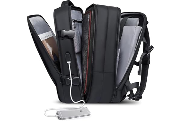 Mochila de Viagem Expansivel Masculina Feminina, Mochila Para Notebook Executiva Impermeável Reforçada Cabo USB,Mochilas Trabalho Escola Viagens Presente