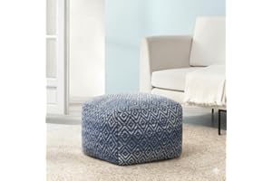 Anji Mountain 22"x22"x16" Handmade & Handcrafted Ottoman Pouf Comfortable Pouf Ottoman Foot Rest & Home Décor Accent for Living Room, Bedroom, Nursery, Kids Room, Patio