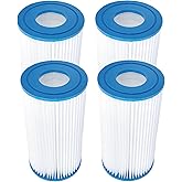 Jvfnxpm Type A or C Pool Filter Cartridges for in-tex 59900E / 29000E Type A or Type C Best-Way Type 3 (Type III) Replacement Pool Filter Pumps (4 Pack)
