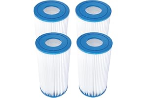 Jvfnxpm Type A or C Pool Filter Cartridges for in-tex 59900E / 29000E Type A or Type C Best-Way Type 3 (Type III) Replacement Pool Filter Pumps (4 Pack)