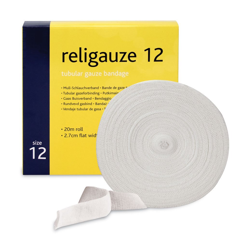 Reliance Medical Religrip Band Aid Tubular Gauze - Cotton Retention Bandage, Secure Wound Dressing for Bandaging Fingers and Toes, Size 2.7 cm width (20 m Uncut Roll)
