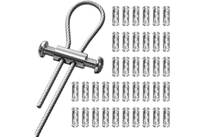 30pcs Stainless Steel Wire Rope Clamps with Screws - Double Hole Cable Crimping Ring Accessories, Adjustable and Reusable, Id