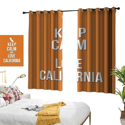 Amazon Com Curtain Keep Calm Love California Quote With Map On