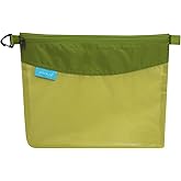 pack all Water-resistant Material Zipper Pouch, Mesh Zipper Bag for Storage, Travel, Office (Large, Green)