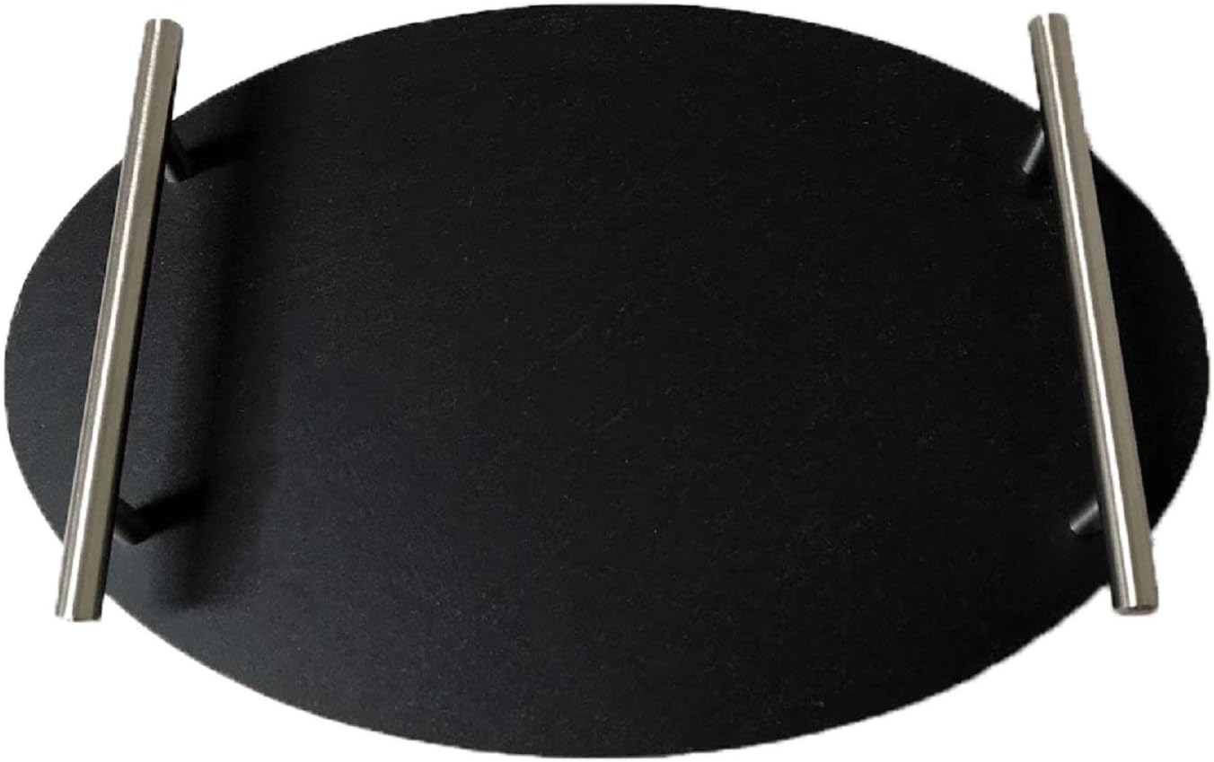 NITAAR Oval Natural Slate Food Serving Tray Cheese Platter Dessert Board With Handles
