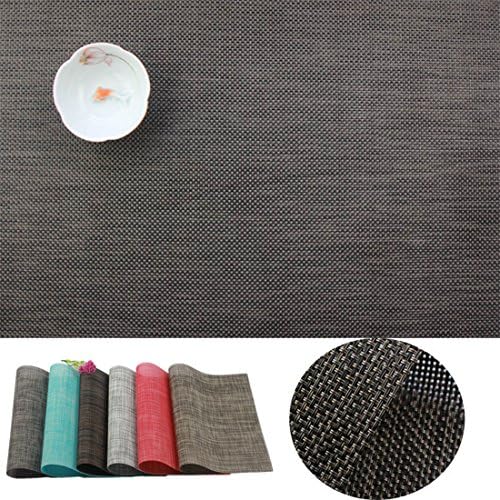 Placemat,IMIYOKU MiniBasketweave Woven Vinyl Non-slip Insulation Placemat Washable Table Mats (8, Livid)