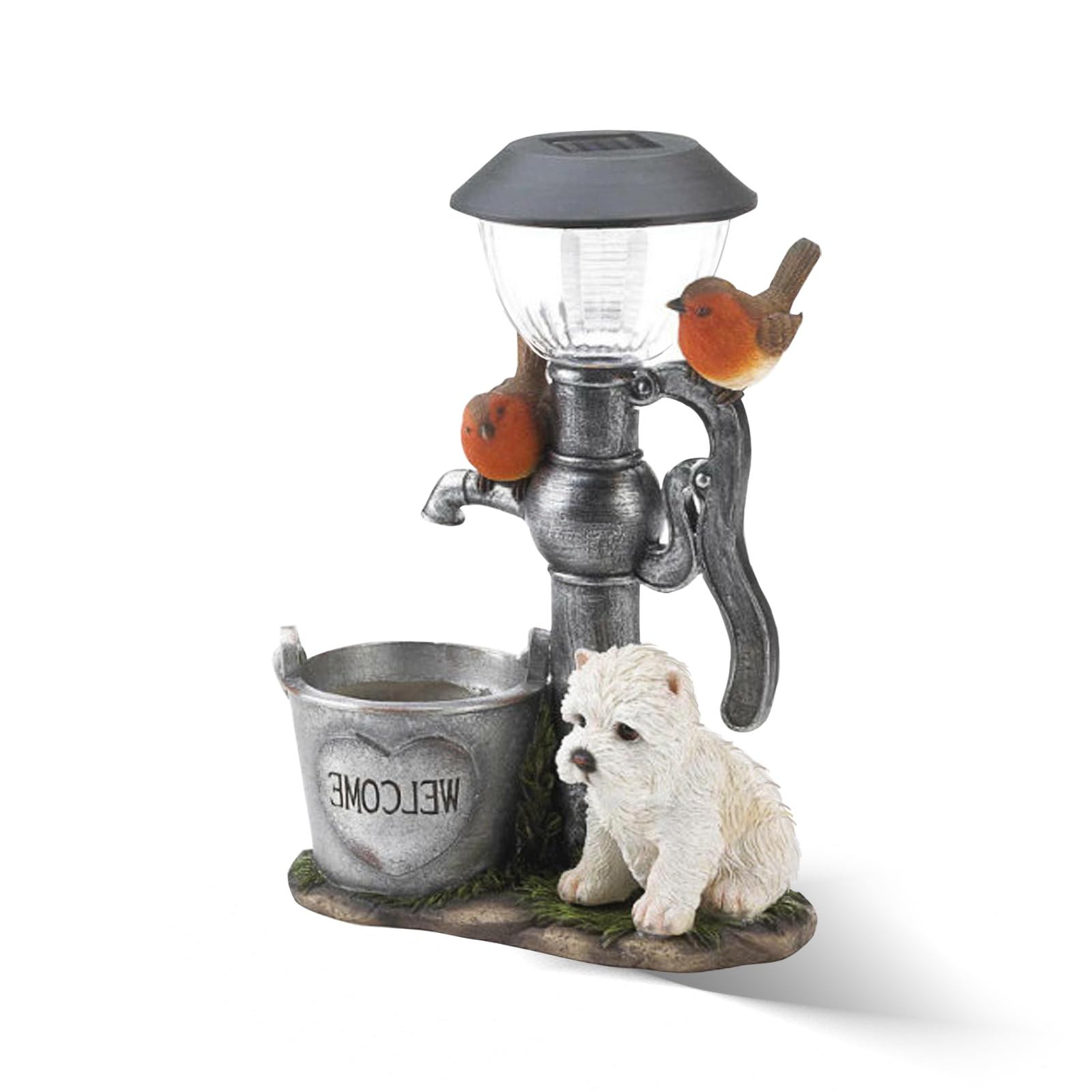 Solar Garden Resin Dog Statue Decoration, Outdoor Ornaments and Gifts, Animals Climbing Waterproof Lights for Home Lawn Patio Balcony