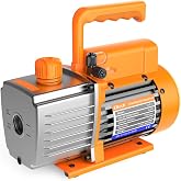 Elitech HVAC Vacuum Pump, 3 CFM Single Stage Rotary Vane Pump, NVP-3 | 1/4 HP Motor, 2 Pa Ultimate Vacuum, Aluminum Alloy Housing, Oil Level Window, Overload Protection, 1/4" &amp; 3/8" Ports