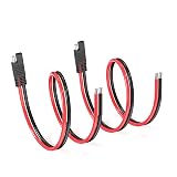 ELFCULB SAE Connector Cable,10AWG 2FT 2 Pin SAE Quick Connector Disconnect Plug for Solar Panel Car Motorcycle(2 Pack)