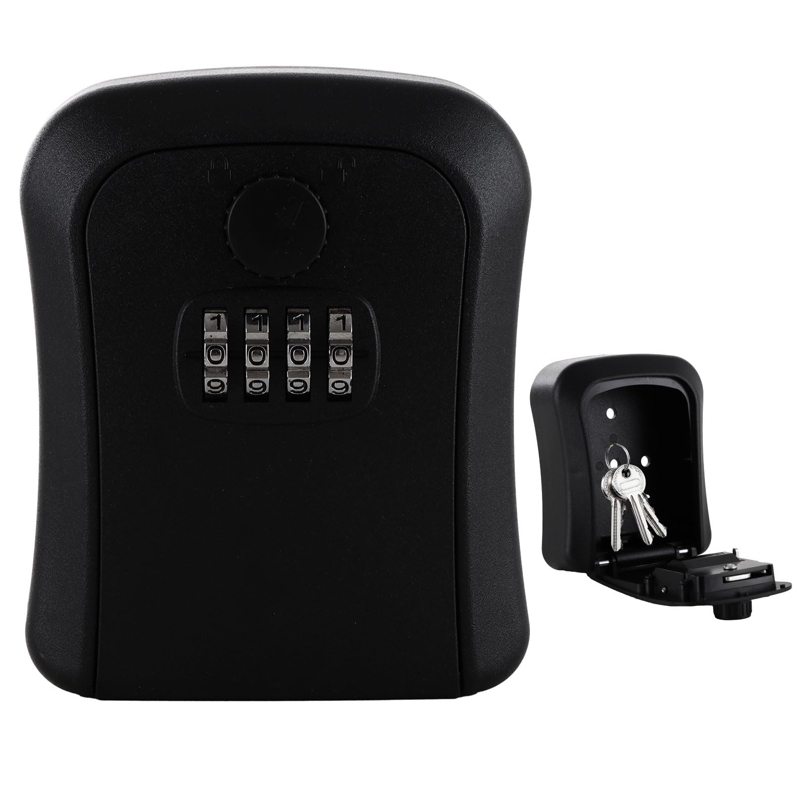ASelected Combination Dial Key Safe Key Lock Box Wall Mounted Lock Box Outdoor 4 Digit Combination Waterproof Key Lockbox For Outdoor Home Garage Office School