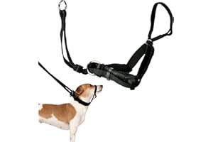 Sporn Medium Dog Head Halter for Dogs, Black Dog Stop Pulling Leash with Thick Muzzle Harness No Pull Head Collar for Dogs, Anti Pulling Collar for Comfort Face Harness