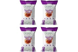 SUSALIA Susalitas Flama | 4 bags, 7.05 ounce each | Gluten Free Flaming Hot Corn & Cactus Chips | Healthy Snacks
