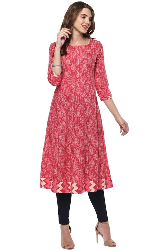 janasya women's cotton anarkali kurti