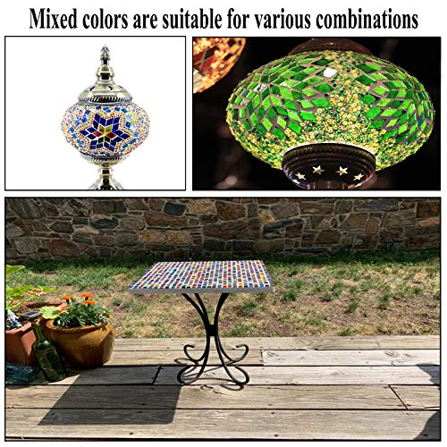 Csdtylh 1100 Pieces Glass Mosaic Tiles for Crafts Bulk, Stained Mosaic Glass Pieces, Mosaic Supplies for Home Decor, Crafts, DIY Projects