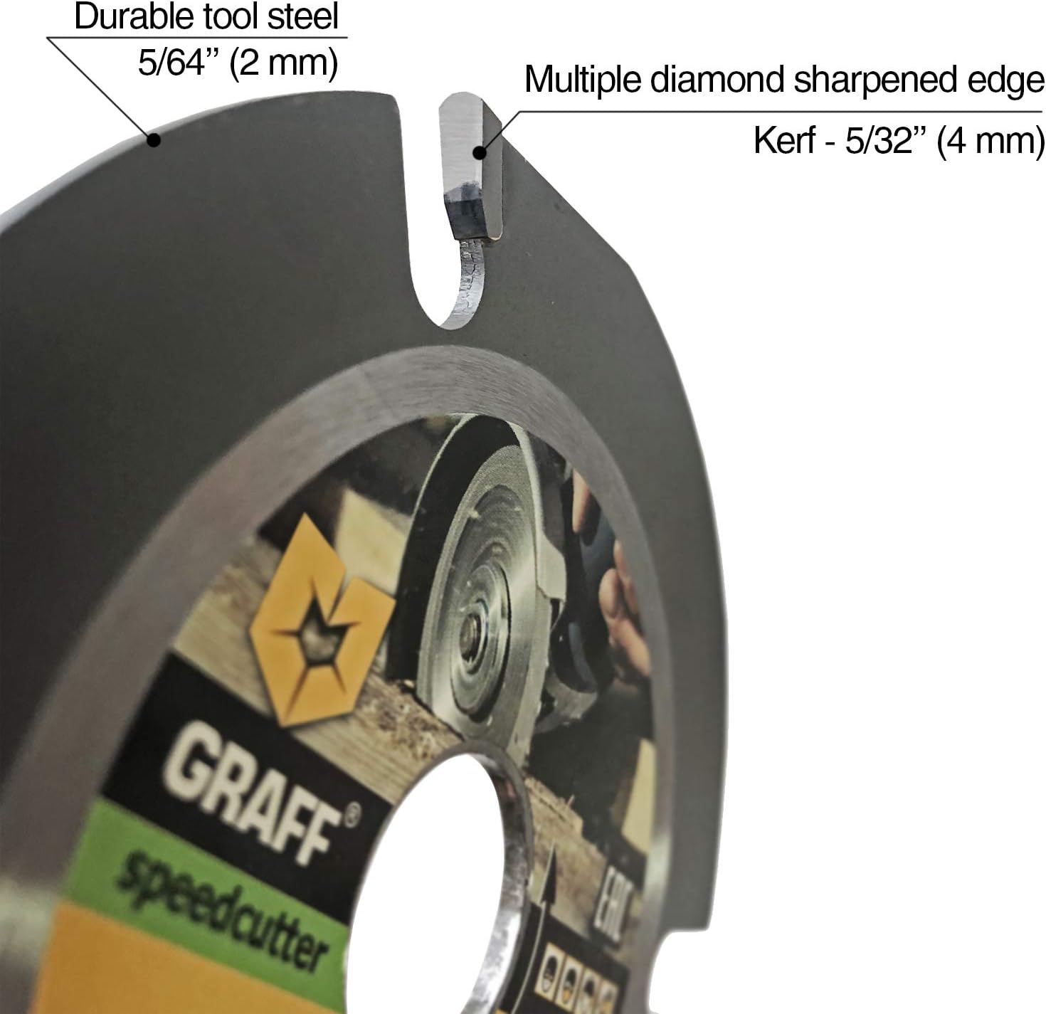 GRAFF SPEEDCUTTER 4 1/2 Wood Carving Disc for Angle Grinder - Circular Saw Blade for Cutting, Sculpting & Shaping - 7/8" Arbor - 115mm - - 